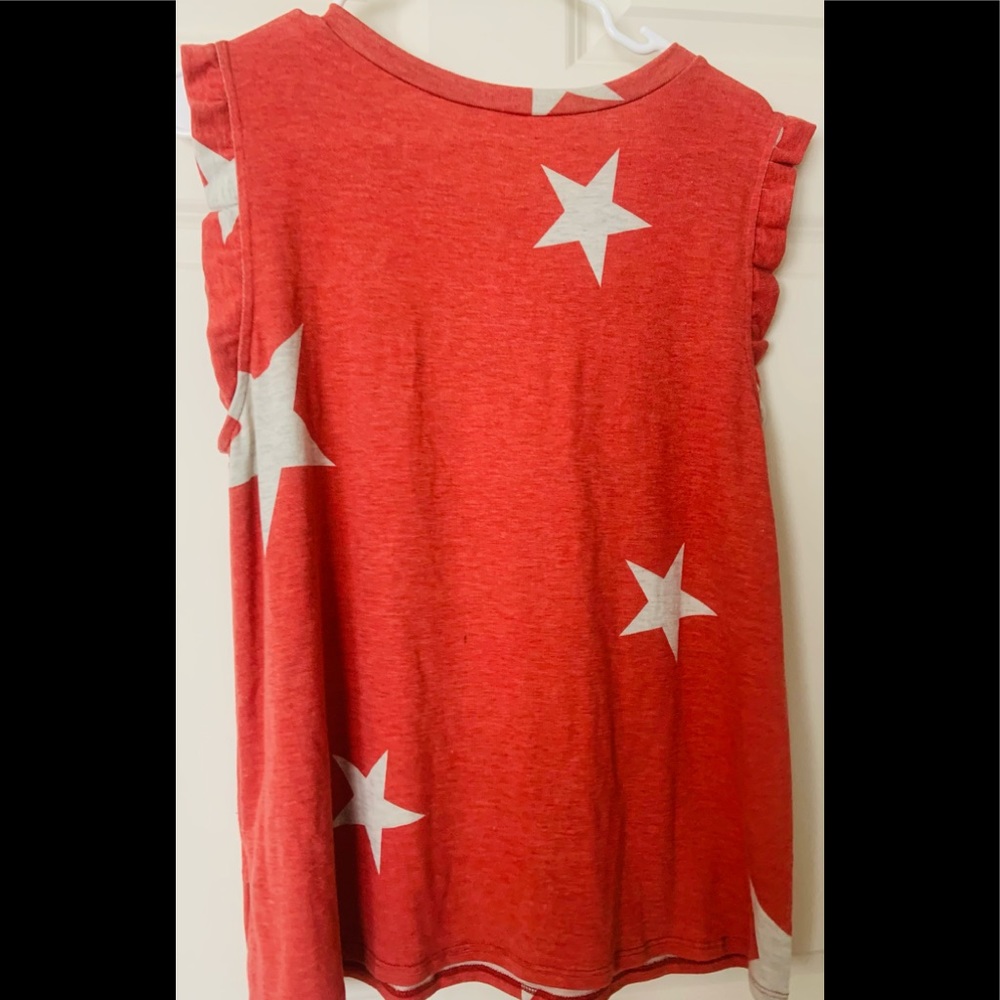Women’s red and white Star top.  Never worn